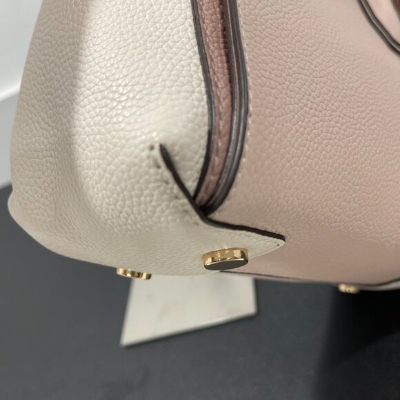 Michael Kors Mercer Small Tri-Color Pebbled Leather Belted Satchel (JB1135) - Picture 6 of 14